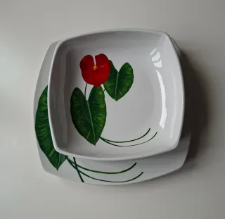 Vajilla Luminarc Flores Rojas