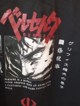 Camiseta Berserk Anime Manga Japonés Talla es M