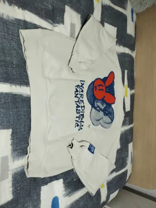 Jersey beige con estampado Mickey Mouse