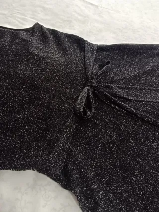 Vestido fiesta mini hilo plateado