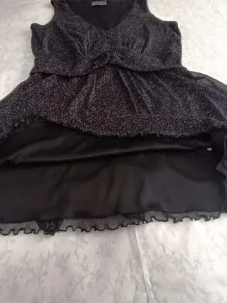 Vestido fiesta mini hilo plateado