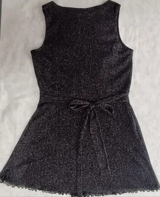 Vestido fiesta mini hilo plateado