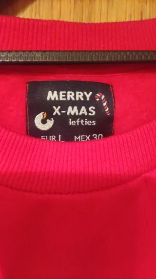 Sudadera Roja Navidad Estampado Postales