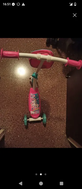 Patinete infantil 3 ruedas unicornio