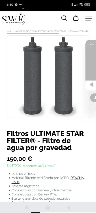 Filtros Star Water Filter ULTIMATE (2 uds)