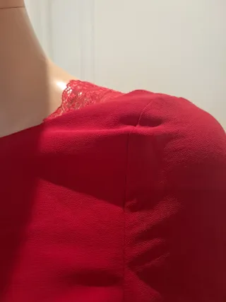 Vestido rojo Tintoretto Con falda plisada
