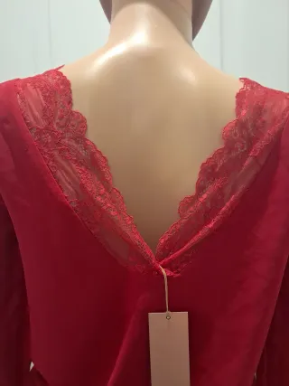Vestido rojo Tintoretto Con falda plisada