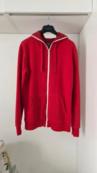 Felpa con zip uomo FSBN rossa