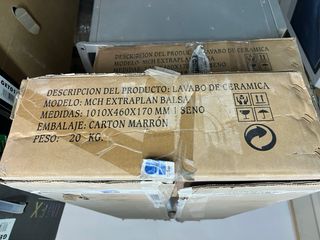 Lavabo encimera ceramico blanco rectangular