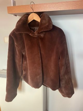 Chaqueta imitación muton marrón