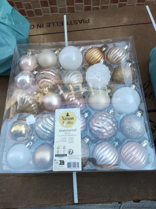 Set 50 Palline Natale Oro rosa e Argento