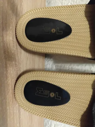 Sandalias Mujer Talla 38 Beige y Negras