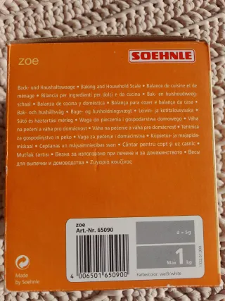 Balanza báscula de cocina SOEHNLE de max.1kg nueva