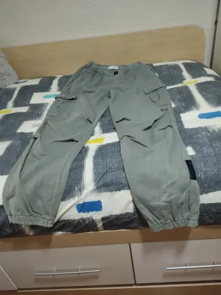 Pantalón Jogger Gris/Verde