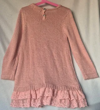 Vestido rosa niña encaje talla 6
