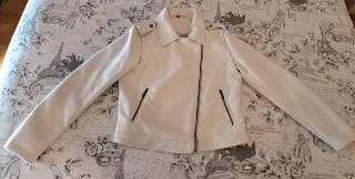 Chaqueta Biker Blanca Mujer