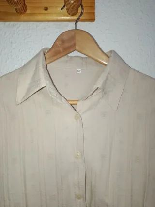 Camisa beige de algodón