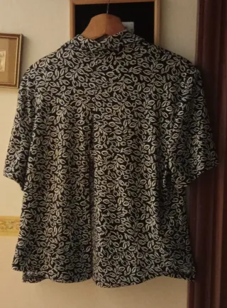 Vestito con giacchino lungo fantasia bianco e nero