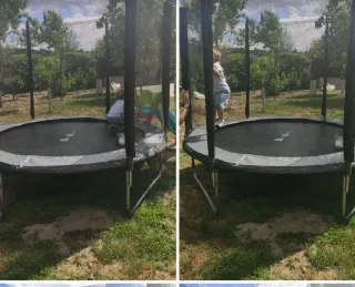 Cama elástica con red y cremallera