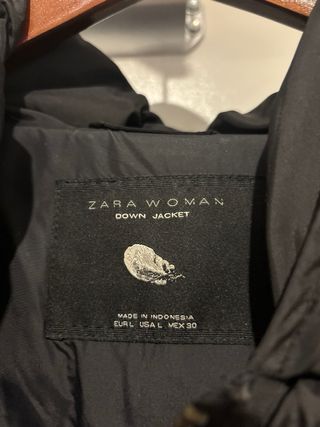 Anorak plumífero Zara mujer negro