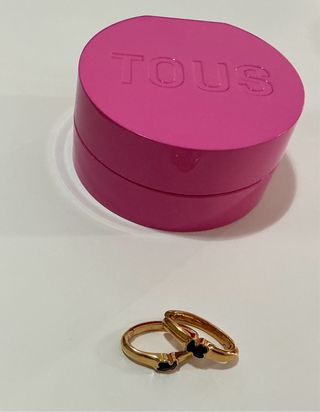 Aros Tous Oro 18k Plata y Ónix