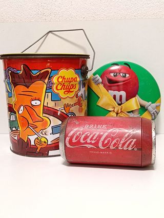 Lote 3 Latas Chupa Chups, MM's, Coca-Cola
