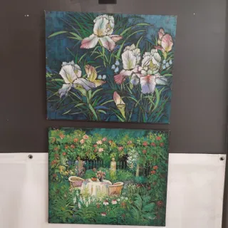 Pintura de flores y jardín 2 por 30