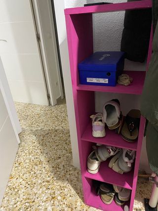 Zapatero Organizador Rosa y Negro