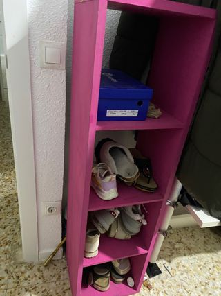 Zapatero Organizador Rosa y Negro