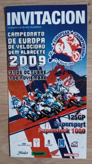 Biglietti e programmi del Campionato Europeo di Motociclismo