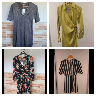 Vestido gris con cordones