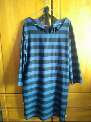 Vestido Springfield Rayas Azul/Negro Talla XL