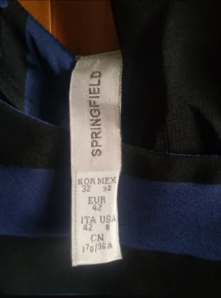 Vestido Springfield Rayas Azul/Negro Talla XL