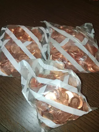 Monedas sin circular de 1,2,5 céntimos 1999 España