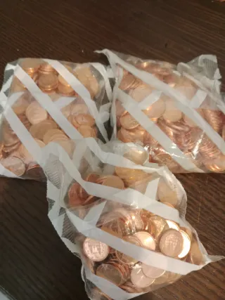 Monedas sin circular de 1,2,5 céntimos 1999 España