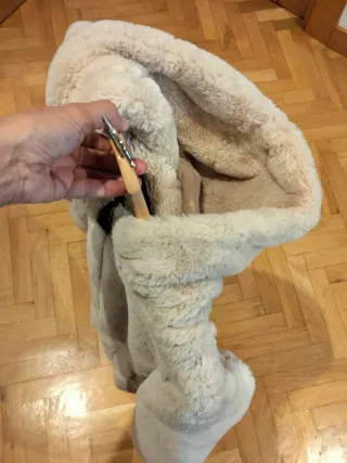 Chaqueta pelo capucha ZARA Lefties crudo Talla S