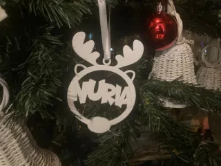 Bolas Navidad Personalizadas Nombres cara de Reno.