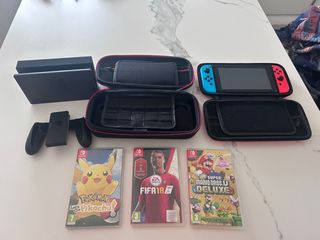 Nintendo Switch Blu/Rosso Neon + Giochi