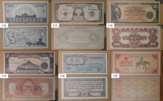 60 Reproducciones Billetes II Guerra Mundial