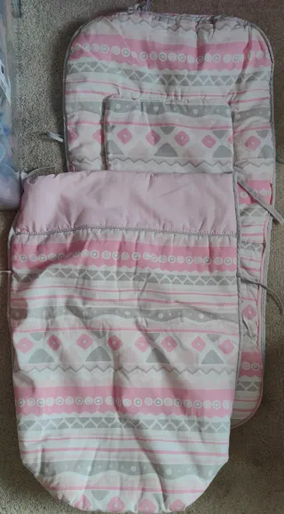 Saco de carro estampado rosa y gris