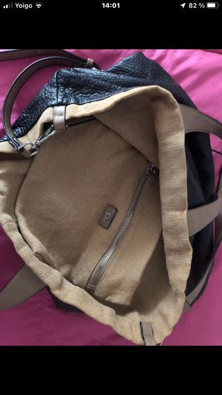 Bolso grande Dayaday negro y beige
