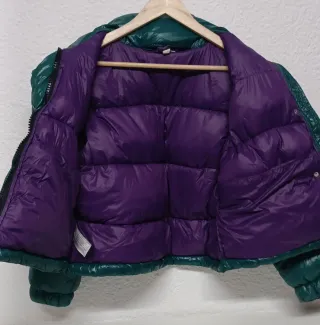 Cazadora plumas Mango impermeable verde Talla M-L