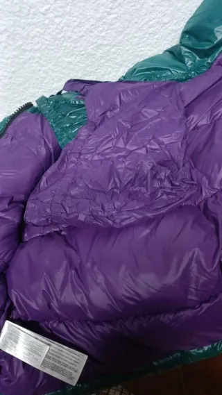 Cazadora plumas Mango impermeable verde Talla M-L