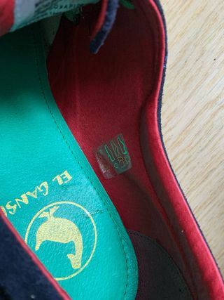 Zapatos Ganso Azul Marino con Cordones Verdes