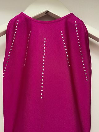 Maillot niña fucsia con pedrería
