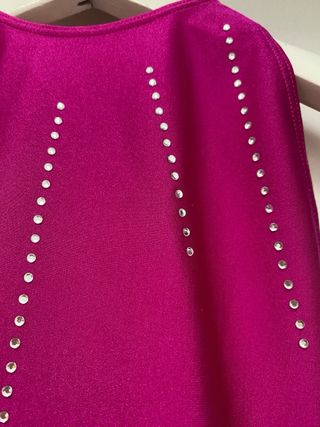 Maillot niña fucsia con pedrería