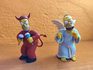 Figuras Homer Simpson Ángel y Diablo