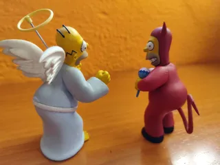 Figuras Homer Simpson Ángel y Diablo