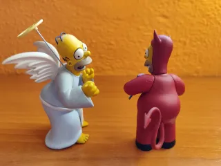 Figuras Homer Simpson Ángel y Diablo