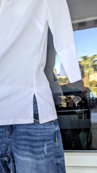 Camisa Zara blanca bordada